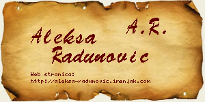 Aleksa Radunović vizit kartica